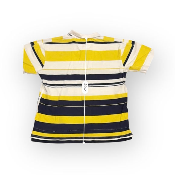 Vintage Marithé François Girbaud Men’s Polo Yellow/Navy/White Striped Sz XXL​ - Picture 3 of 7
